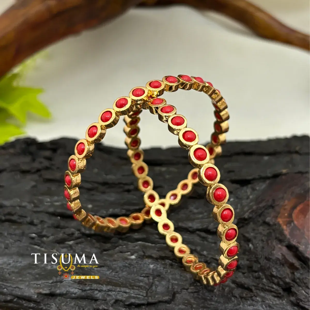Coral Eternity Sleek Bangles